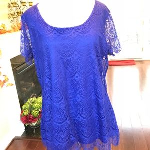 Banana Republic Blue Lace Top